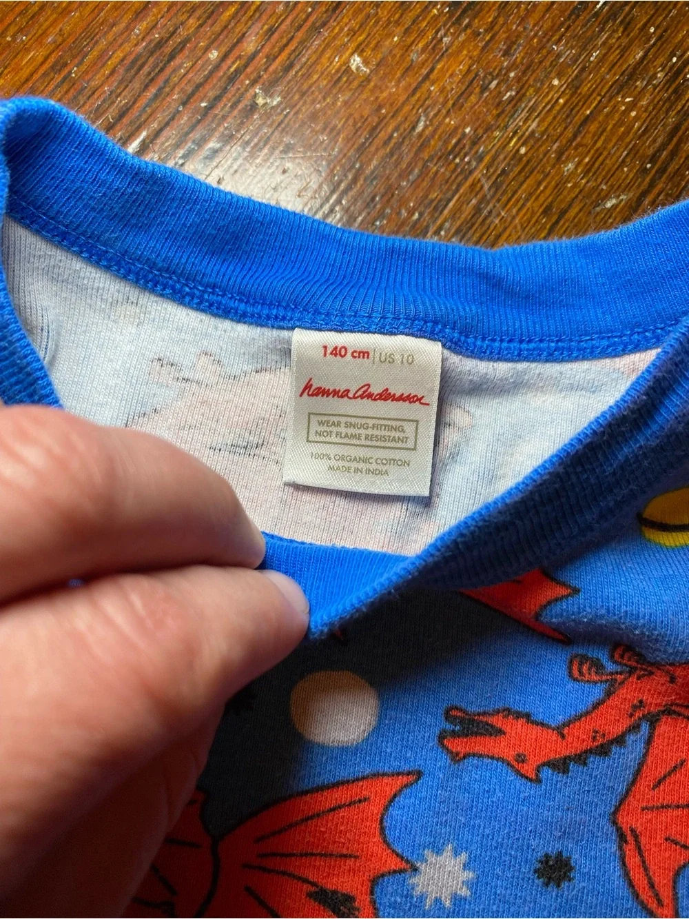 EUC HA Hanna Andersson Size 10 Dragon Long Sleeve Pajama Set Organic Cotton